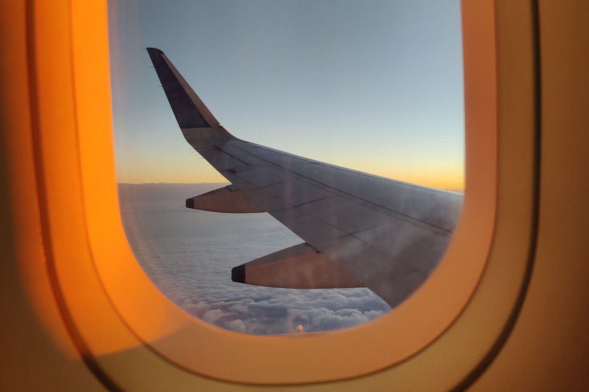 Ala aereo vista dal finestrino 